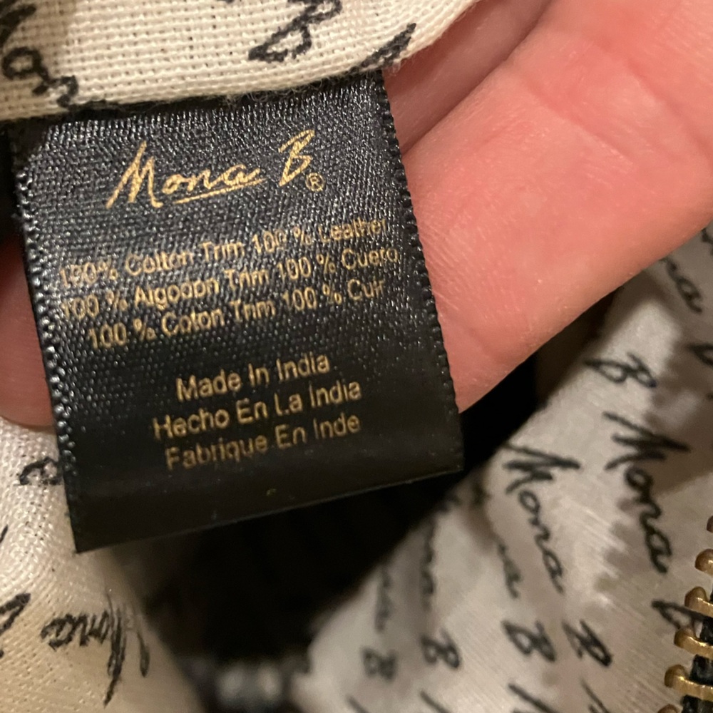 Mona B canvas/leather convertible crossbody satchel - Picture 4 of 10